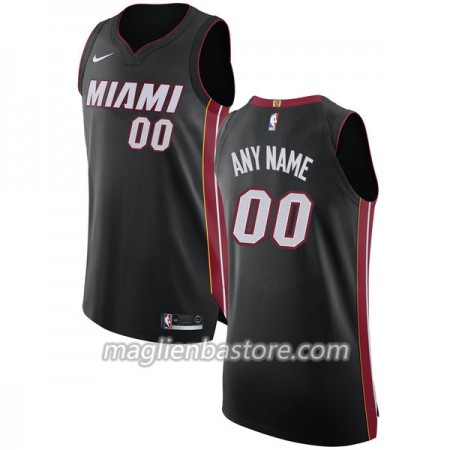 Maglia NBA Miami Heat Personalizzate Nike 2017-18 Nero Swingman - Uomo